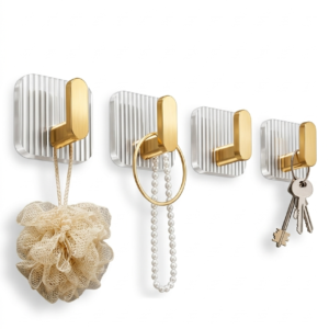 Luxury Acrylic Self-Adhesive Wall Hooks ( PACK OF 4 )