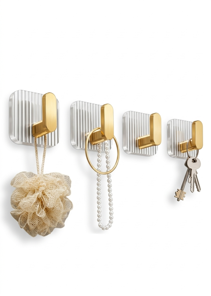 Luxury Acrylic Self-Adhesive Wall Hooks ( PACK OF 4 )