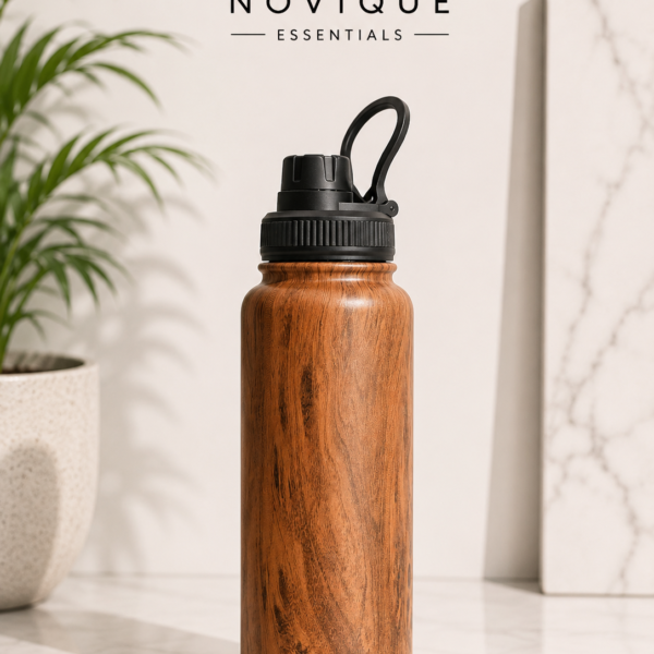 Novique Essentials Royal Walnut 1L Stainless Steel Insulated Water Bottle
